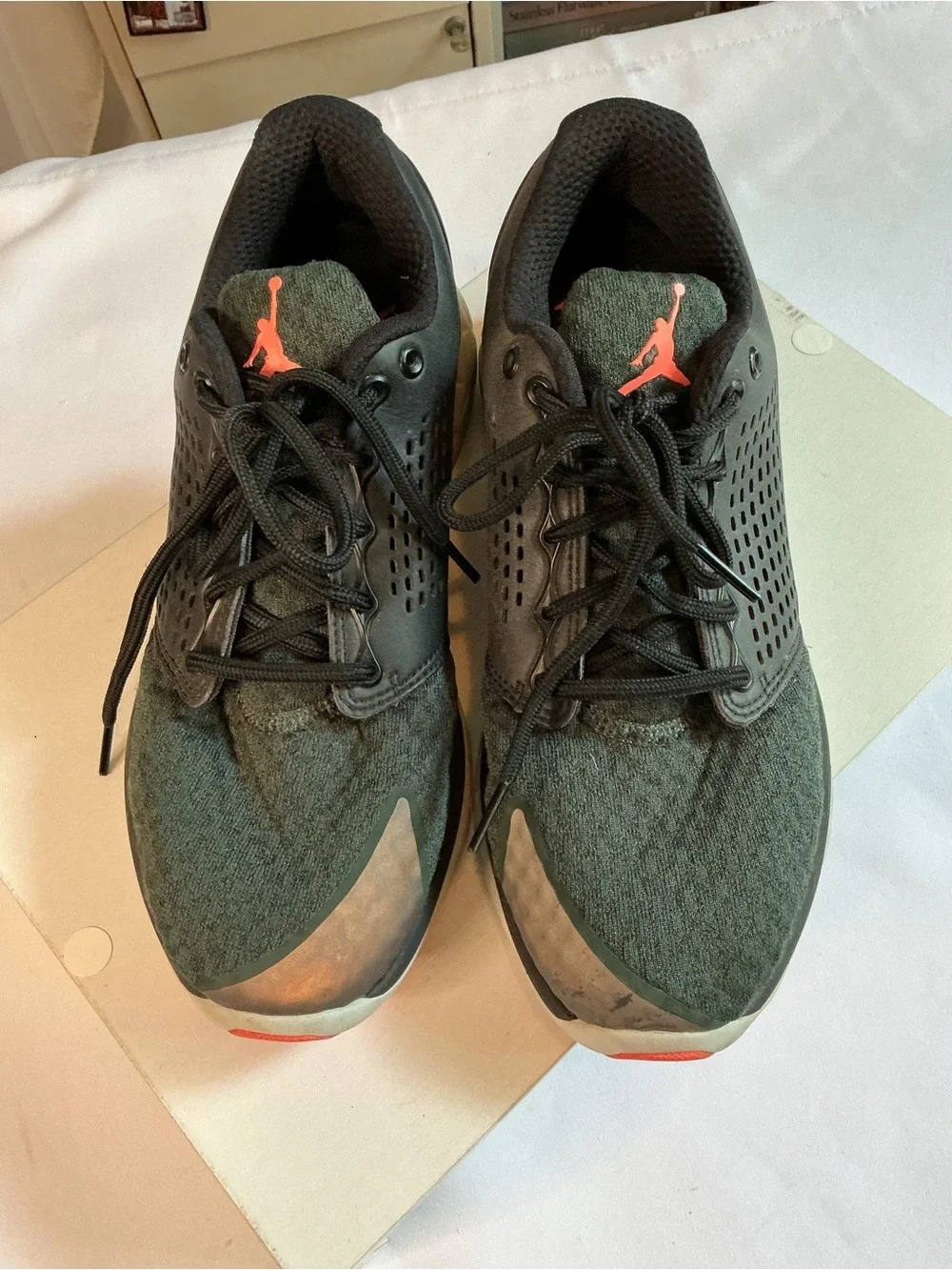 Jordan Men's Dark Green Flight Flex ST Trainers Sneakers with Coral Jumpman